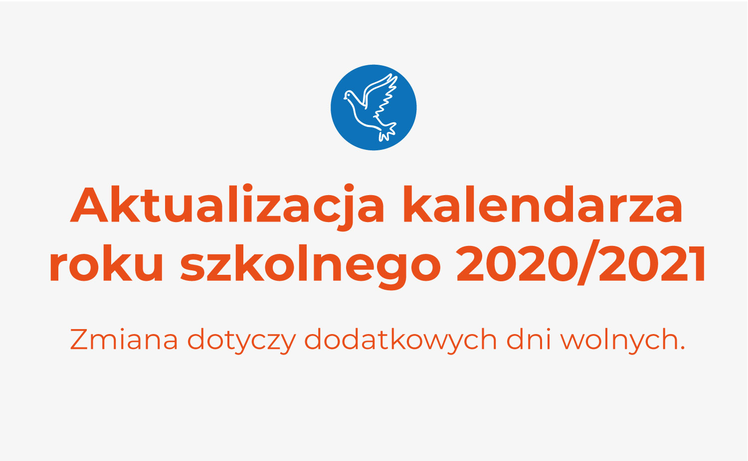 Aktualizacja kalendarza roku szkolnego 2020 2021