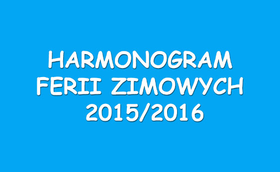 harmonogram ferii 2015 2016tabl