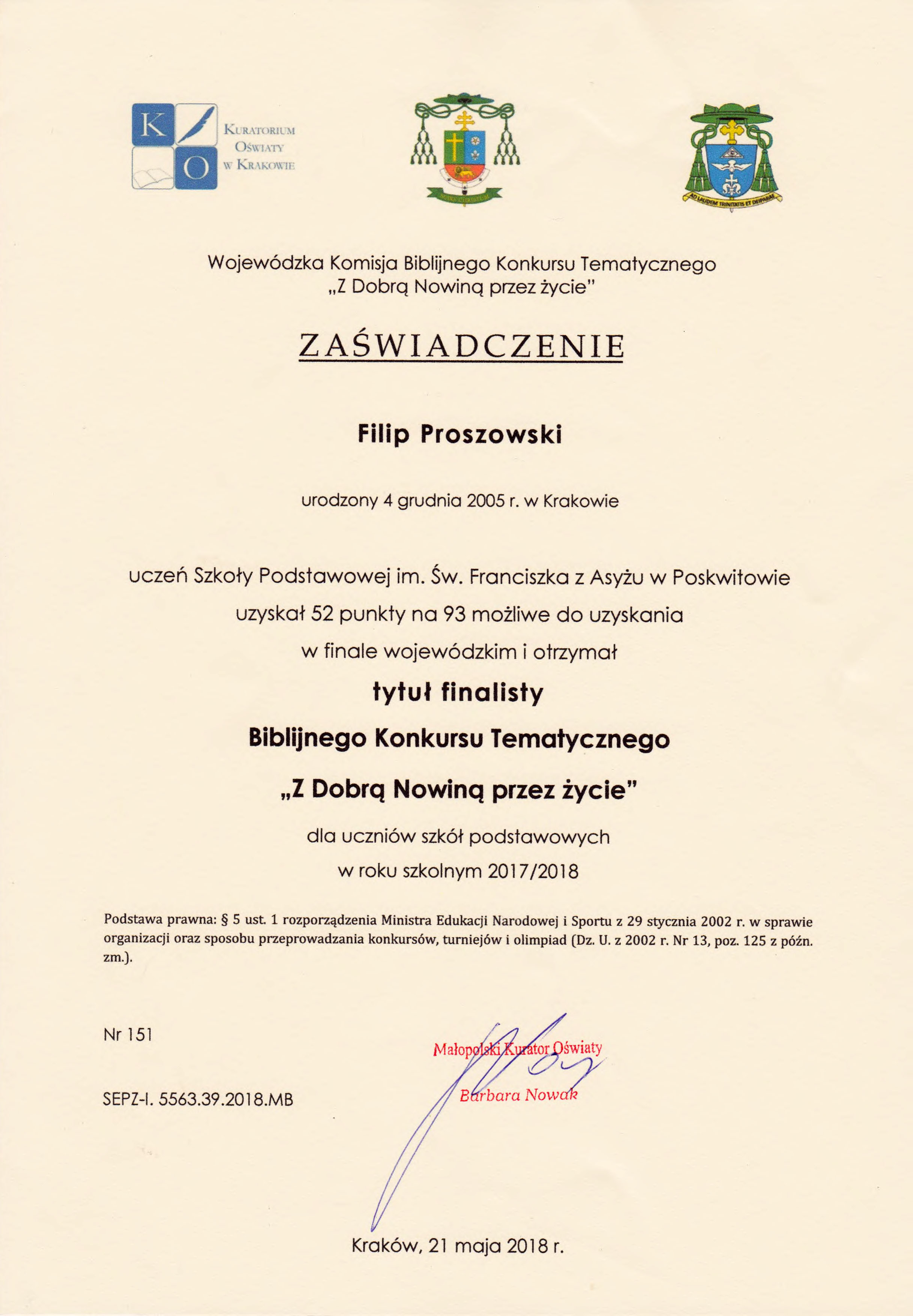 Filip Proszowski finalista2018