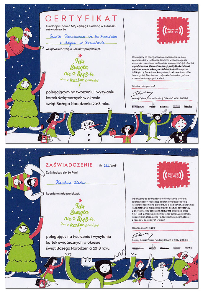 Ida Swieta certyfikat