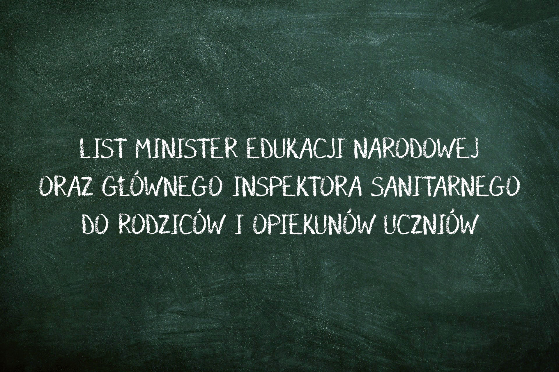 List Minister Edukacji szczepienie