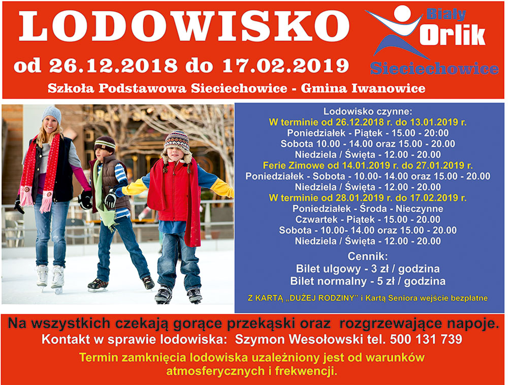 Lodowisko Sieciechowice 2019 Plakat