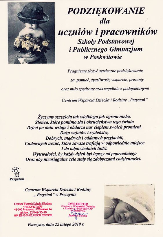 Pszczyna podziekowanie2019