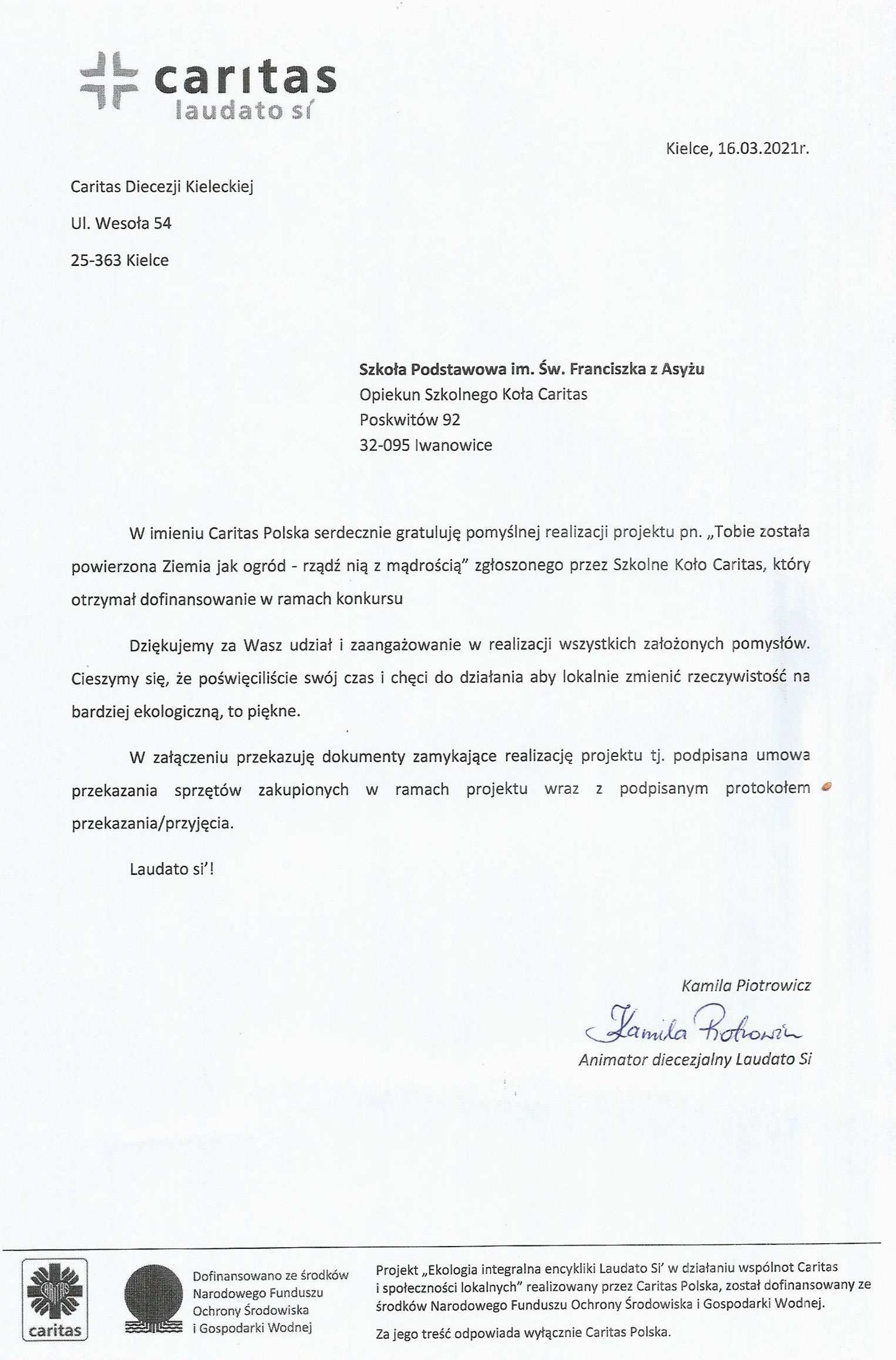 Tobie zostala podziękowanie projekt