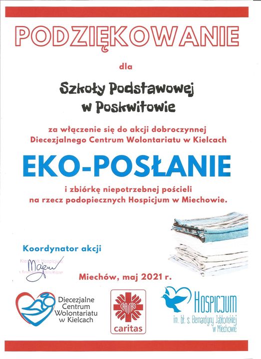 eko poslanie podziekowanie