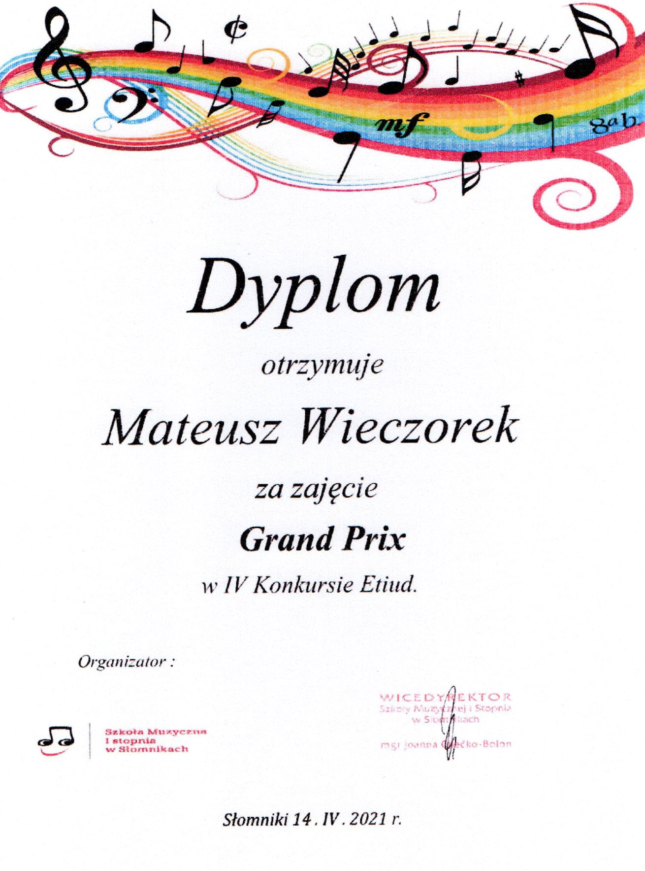 mateusz wieczorek dyplom perkusja
